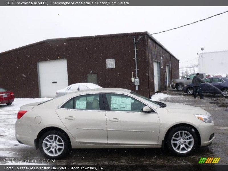 Champagne Silver Metallic / Cocoa/Light Neutral 2014 Chevrolet Malibu LT