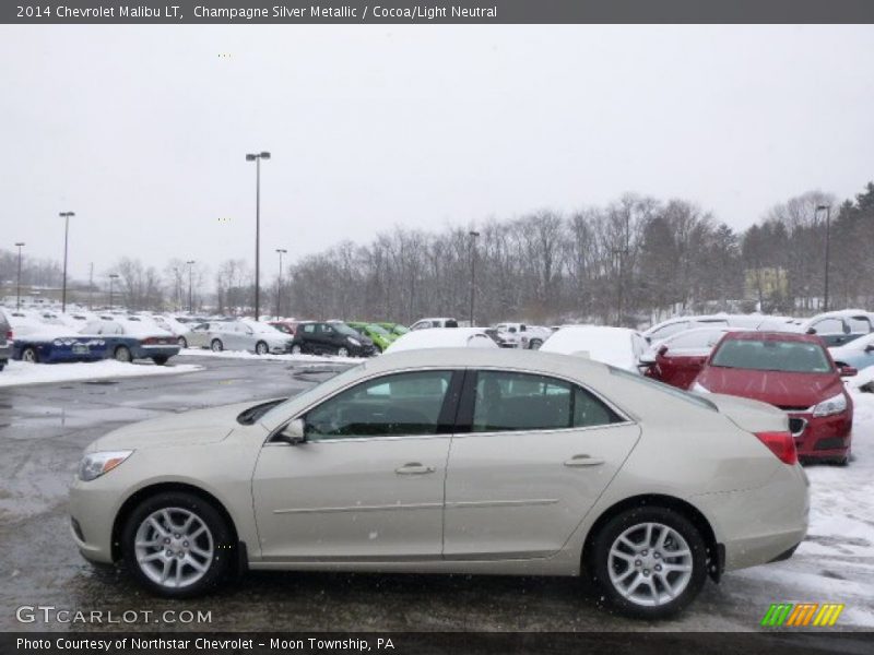 Champagne Silver Metallic / Cocoa/Light Neutral 2014 Chevrolet Malibu LT