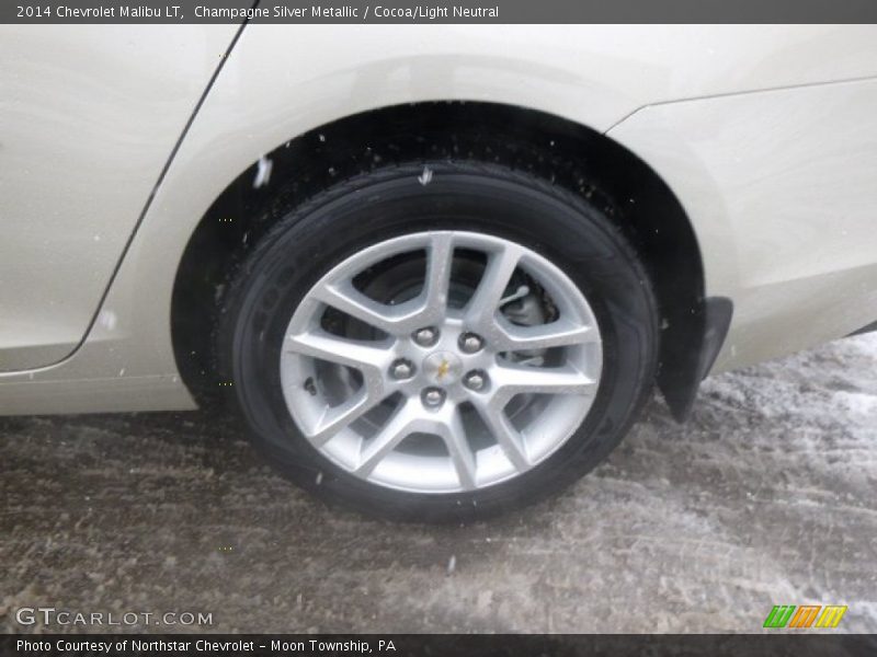 Champagne Silver Metallic / Cocoa/Light Neutral 2014 Chevrolet Malibu LT