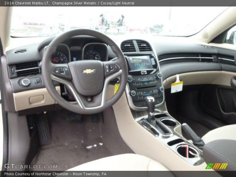 Champagne Silver Metallic / Cocoa/Light Neutral 2014 Chevrolet Malibu LT