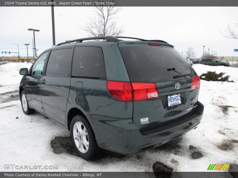 Aspen Green Pearl / Stone Gray 2004 Toyota Sienna XLE AWD