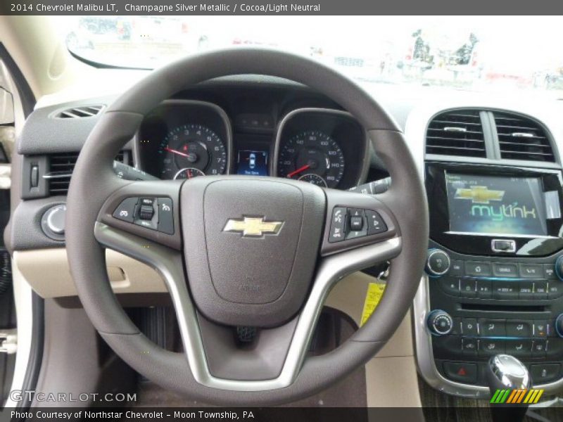 Champagne Silver Metallic / Cocoa/Light Neutral 2014 Chevrolet Malibu LT