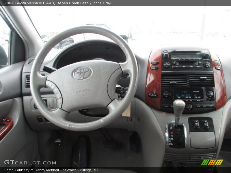 Aspen Green Pearl / Stone Gray 2004 Toyota Sienna XLE AWD