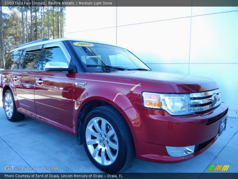 Redfire Metallic / Medium Light Stone 2009 Ford Flex Limited