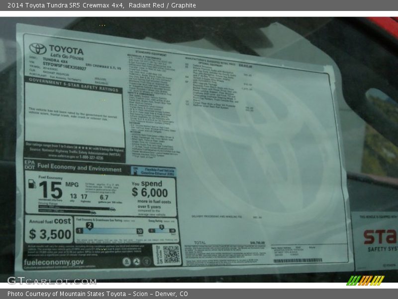Radiant Red / Graphite 2014 Toyota Tundra SR5 Crewmax 4x4