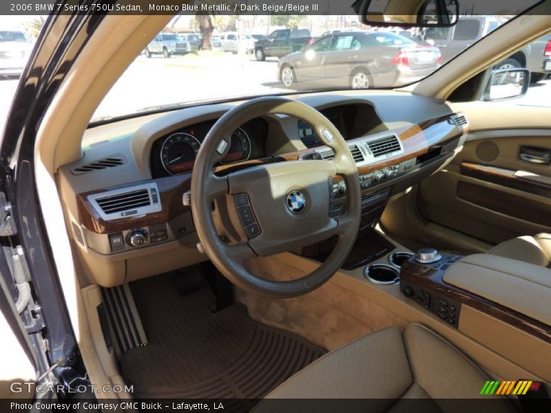 Monaco Blue Metallic / Dark Beige/Beige III 2006 BMW 7 Series 750Li Sedan