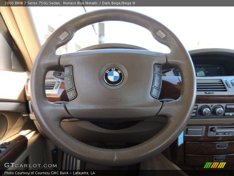 Monaco Blue Metallic / Dark Beige/Beige III 2006 BMW 7 Series 750Li Sedan