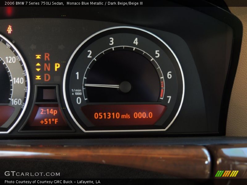 Monaco Blue Metallic / Dark Beige/Beige III 2006 BMW 7 Series 750Li Sedan