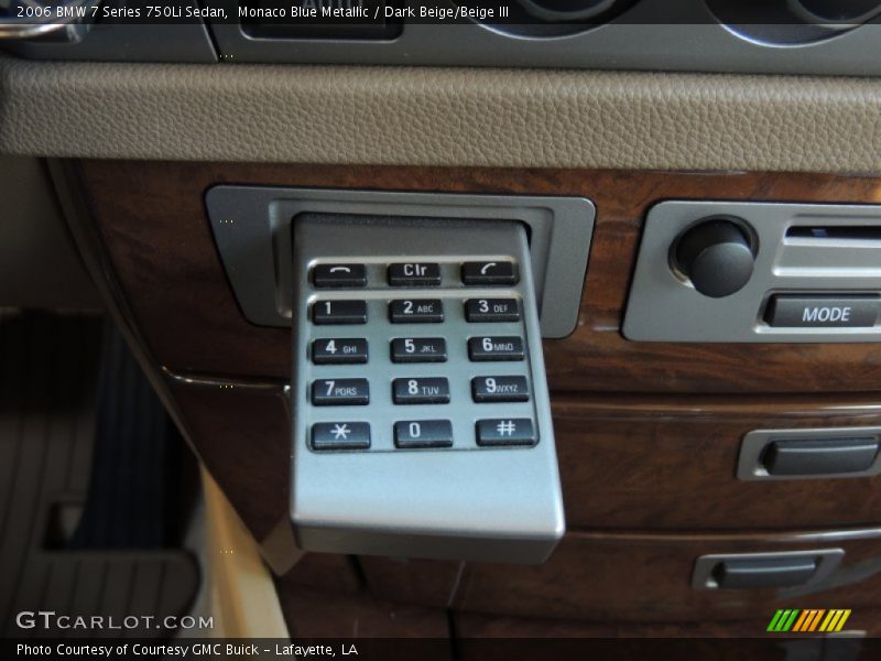 Monaco Blue Metallic / Dark Beige/Beige III 2006 BMW 7 Series 750Li Sedan