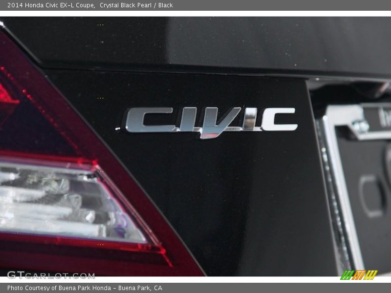 Crystal Black Pearl / Black 2014 Honda Civic EX-L Coupe