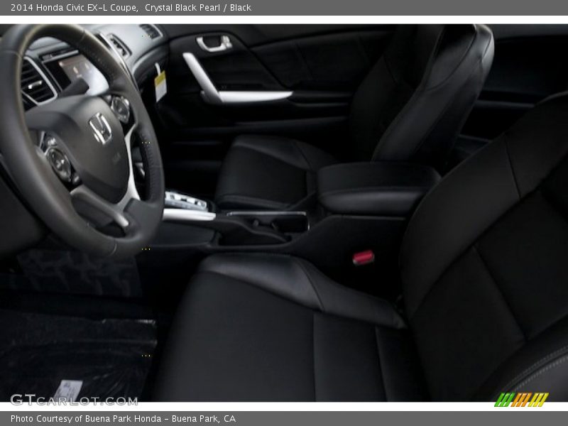 Crystal Black Pearl / Black 2014 Honda Civic EX-L Coupe