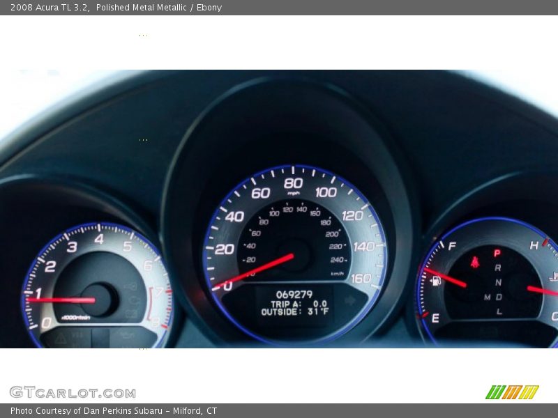 Polished Metal Metallic / Ebony 2008 Acura TL 3.2