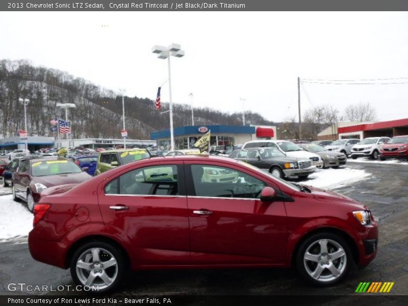 Crystal Red Tintcoat / Jet Black/Dark Titanium 2013 Chevrolet Sonic LTZ Sedan