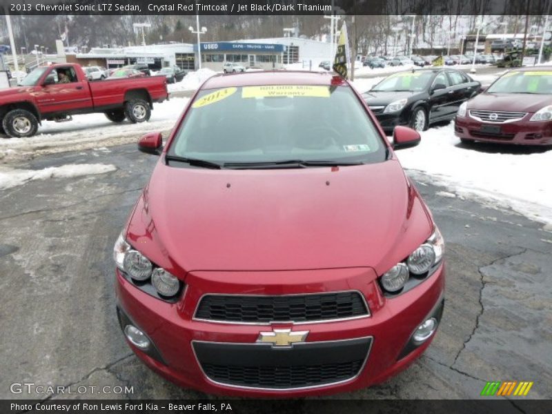 Crystal Red Tintcoat / Jet Black/Dark Titanium 2013 Chevrolet Sonic LTZ Sedan