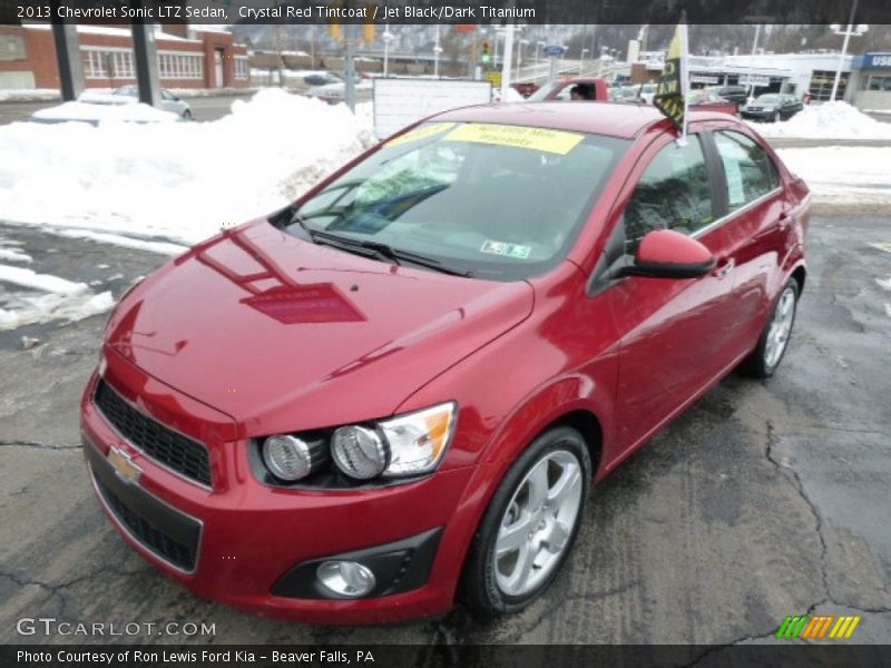 Crystal Red Tintcoat / Jet Black/Dark Titanium 2013 Chevrolet Sonic LTZ Sedan