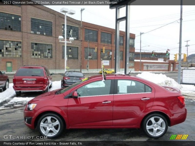 Crystal Red Tintcoat / Jet Black/Dark Titanium 2013 Chevrolet Sonic LTZ Sedan