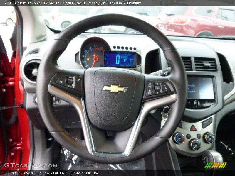 Crystal Red Tintcoat / Jet Black/Dark Titanium 2013 Chevrolet Sonic LTZ Sedan