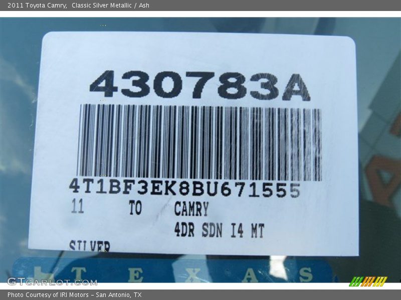 Classic Silver Metallic / Ash 2011 Toyota Camry