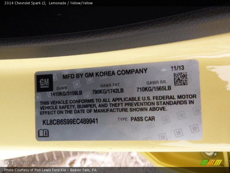 Info Tag of 2014 Spark LS