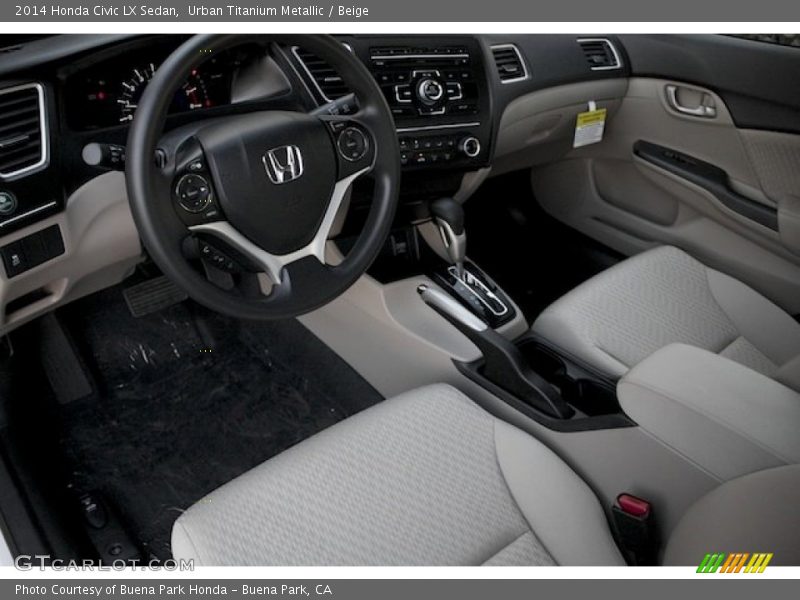Urban Titanium Metallic / Beige 2014 Honda Civic LX Sedan