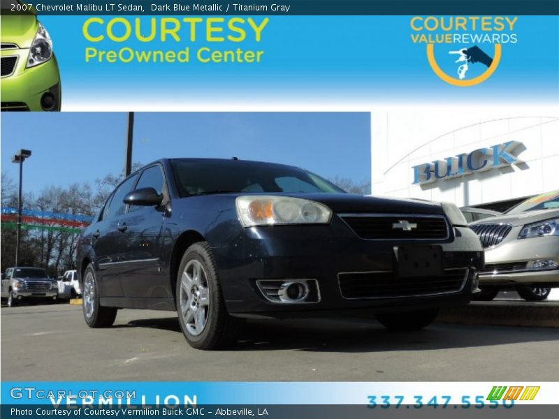 Dark Blue Metallic / Titanium Gray 2007 Chevrolet Malibu LT Sedan