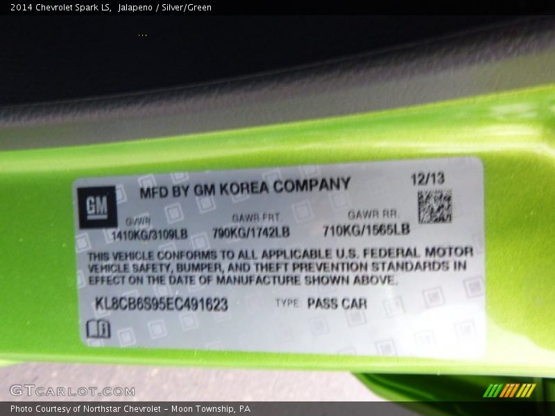 Jalapeno / Silver/Green 2014 Chevrolet Spark LS