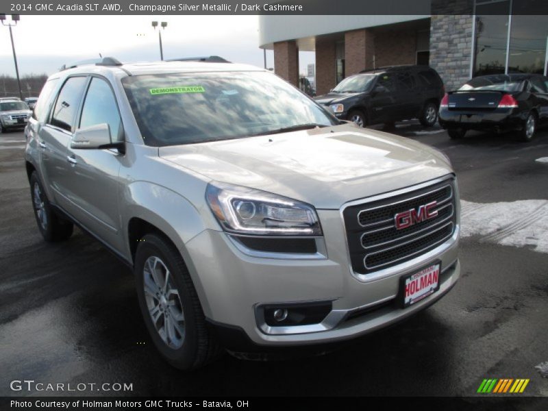 Champagne Silver Metallic / Dark Cashmere 2014 GMC Acadia SLT AWD