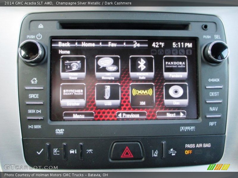 Champagne Silver Metallic / Dark Cashmere 2014 GMC Acadia SLT AWD