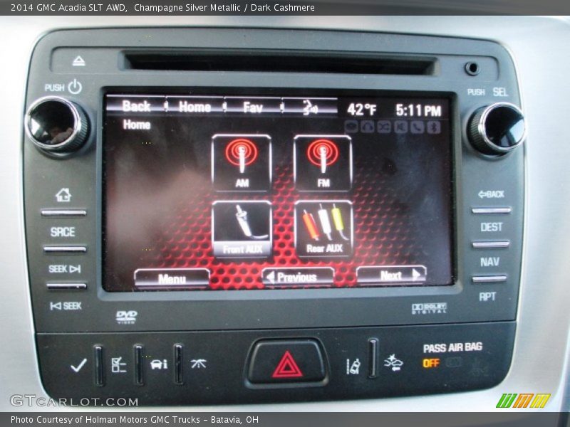 Champagne Silver Metallic / Dark Cashmere 2014 GMC Acadia SLT AWD