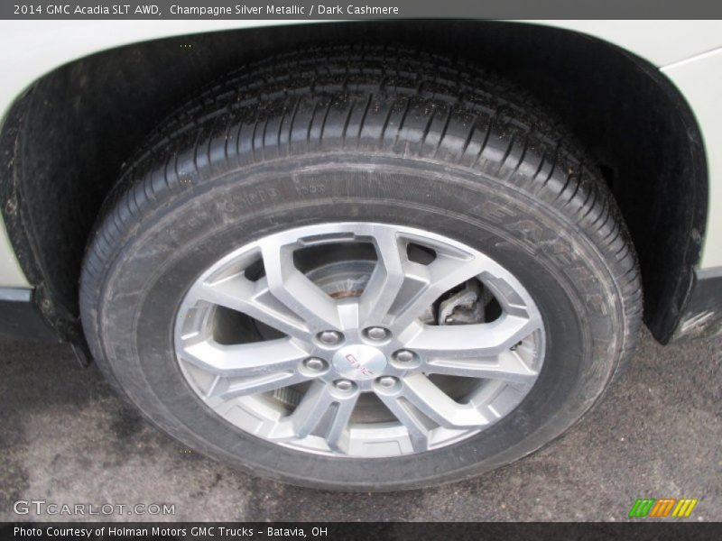 Champagne Silver Metallic / Dark Cashmere 2014 GMC Acadia SLT AWD
