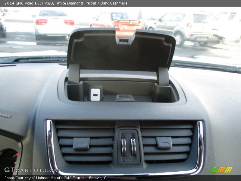 White Diamond Tricoat / Dark Cashmere 2014 GMC Acadia SLT AWD