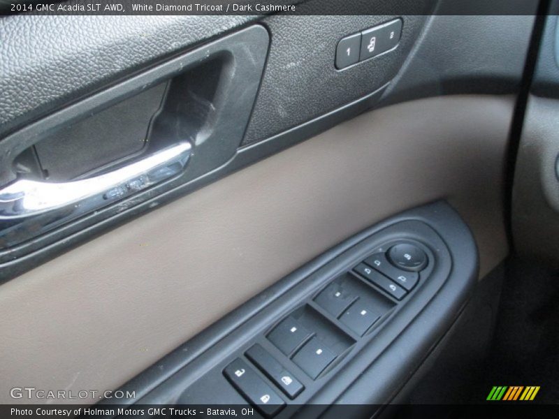 White Diamond Tricoat / Dark Cashmere 2014 GMC Acadia SLT AWD