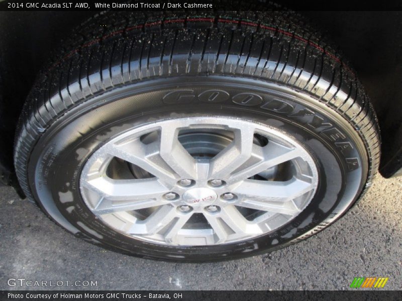 White Diamond Tricoat / Dark Cashmere 2014 GMC Acadia SLT AWD