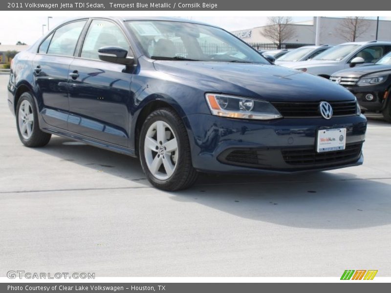 Tempest Blue Metallic / Cornsilk Beige 2011 Volkswagen Jetta TDI Sedan