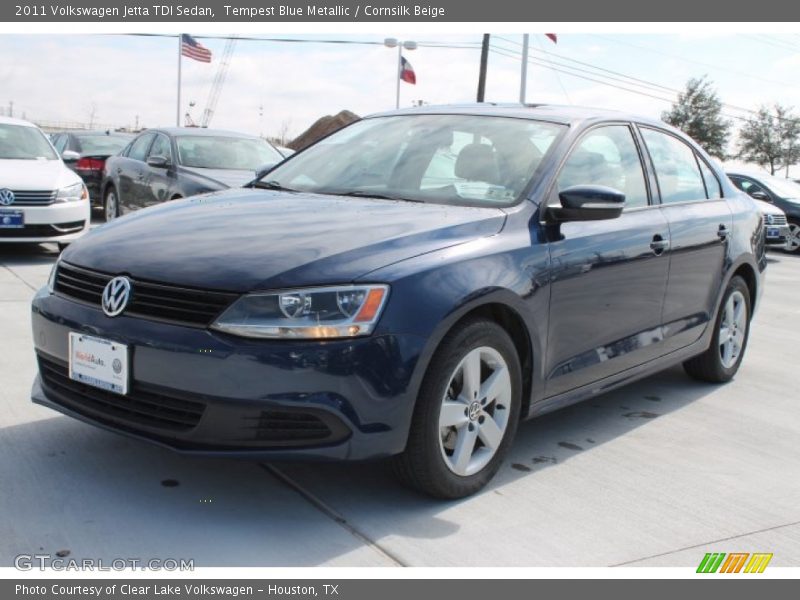 Tempest Blue Metallic / Cornsilk Beige 2011 Volkswagen Jetta TDI Sedan