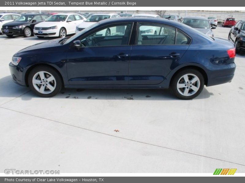 Tempest Blue Metallic / Cornsilk Beige 2011 Volkswagen Jetta TDI Sedan