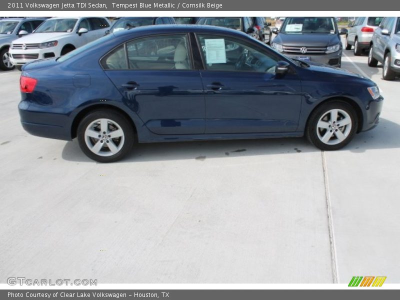 Tempest Blue Metallic / Cornsilk Beige 2011 Volkswagen Jetta TDI Sedan