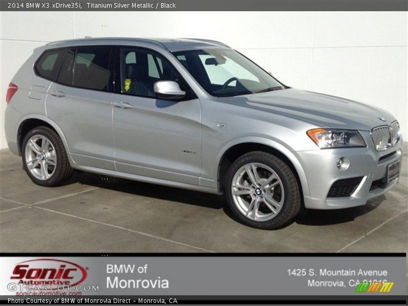 Titanium Silver Metallic / Black 2014 BMW X3 xDrive35i