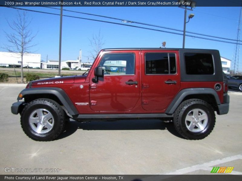 Red Rock Crystal Pearl / Dark Slate Gray/Medium Slate Gray 2009 Jeep Wrangler Unlimited Rubicon 4x4