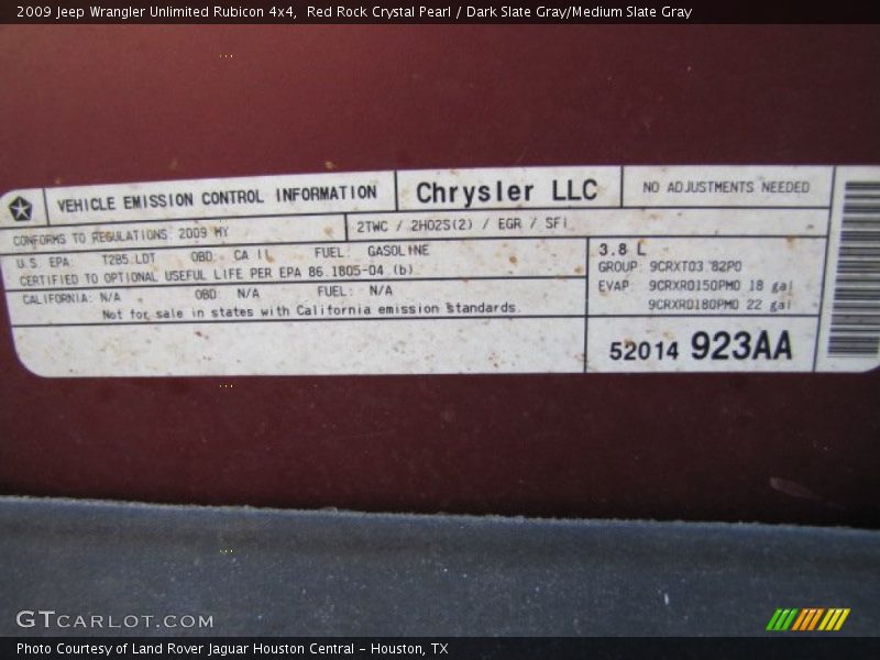 Red Rock Crystal Pearl / Dark Slate Gray/Medium Slate Gray 2009 Jeep Wrangler Unlimited Rubicon 4x4