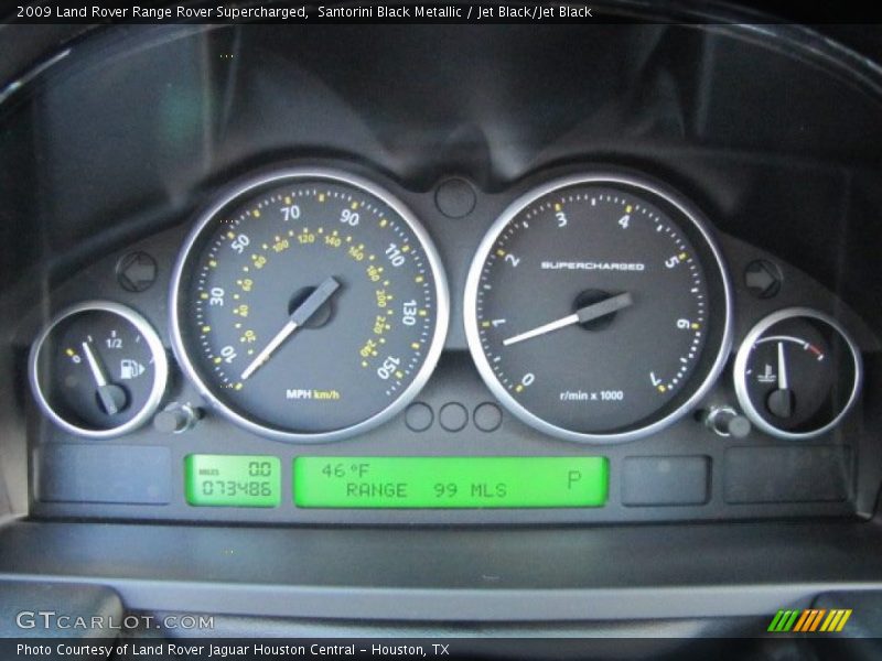 Santorini Black Metallic / Jet Black/Jet Black 2009 Land Rover Range Rover Supercharged