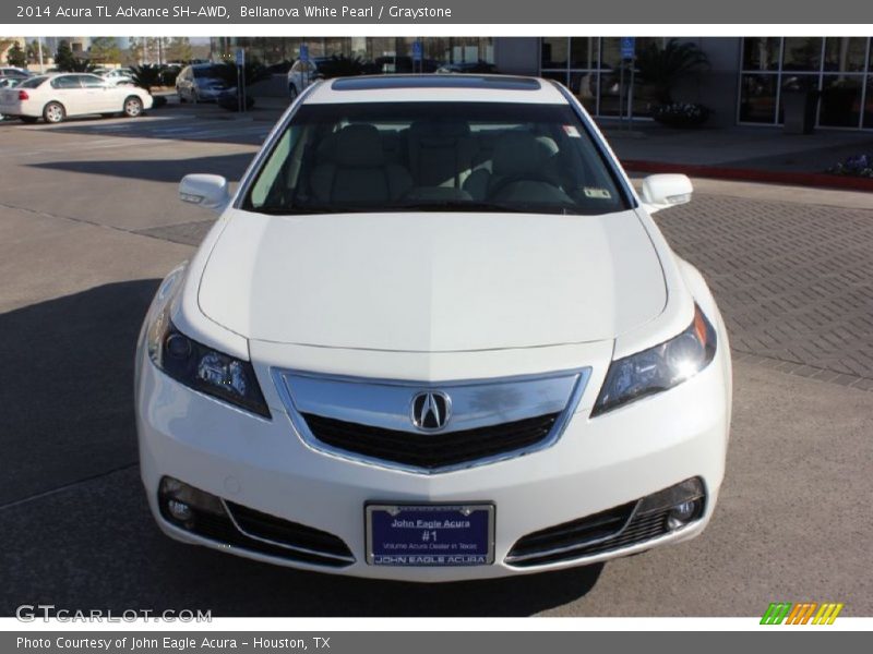 Bellanova White Pearl / Graystone 2014 Acura TL Advance SH-AWD