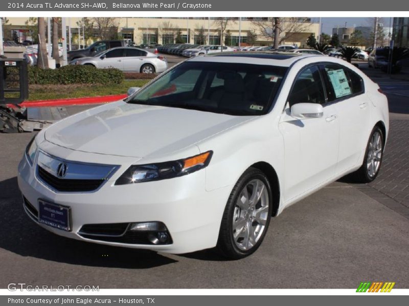 Bellanova White Pearl / Graystone 2014 Acura TL Advance SH-AWD