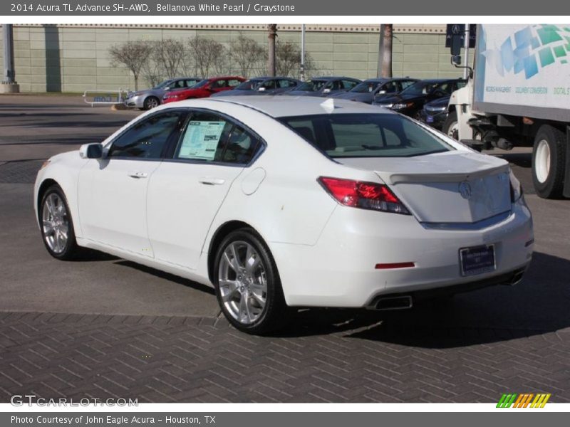 Bellanova White Pearl / Graystone 2014 Acura TL Advance SH-AWD