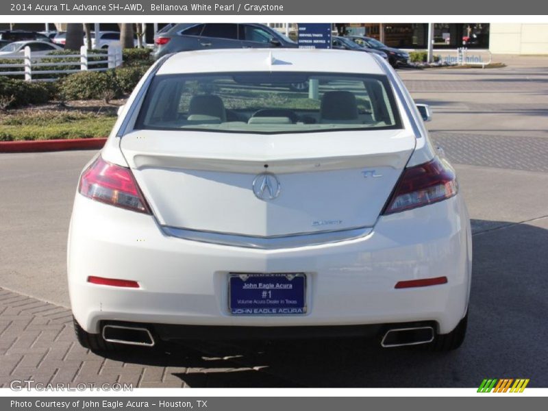 Bellanova White Pearl / Graystone 2014 Acura TL Advance SH-AWD