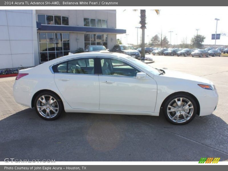 Bellanova White Pearl / Graystone 2014 Acura TL Advance SH-AWD