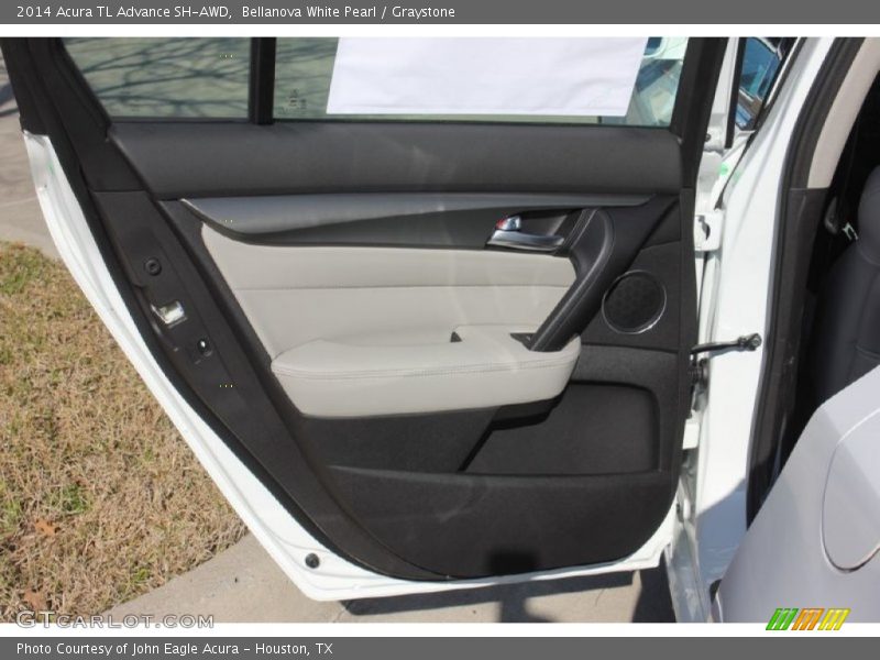 Bellanova White Pearl / Graystone 2014 Acura TL Advance SH-AWD