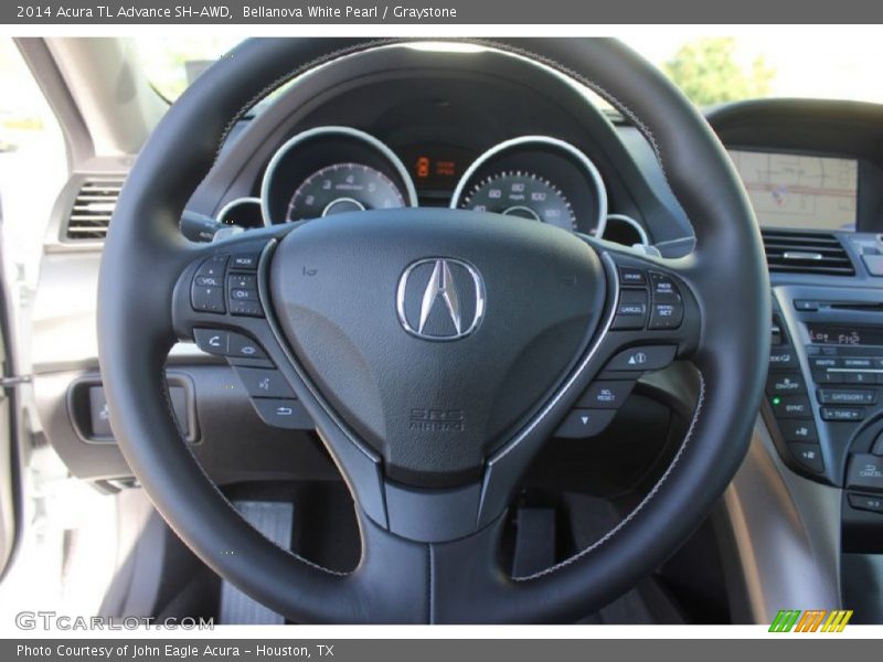 Bellanova White Pearl / Graystone 2014 Acura TL Advance SH-AWD