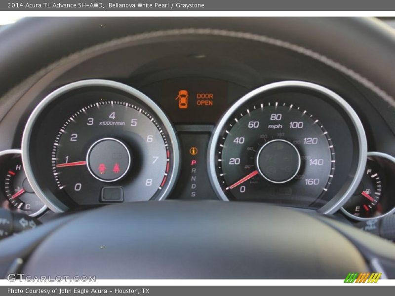 Bellanova White Pearl / Graystone 2014 Acura TL Advance SH-AWD