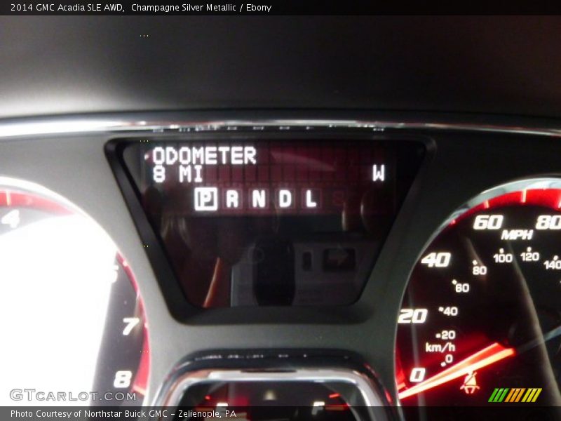 Champagne Silver Metallic / Ebony 2014 GMC Acadia SLE AWD